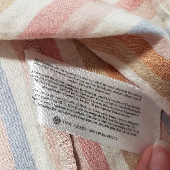 Carter's Linen Dress Girls 10/10A Pink Stripe Casual Short Sleeve Bohemian Beach - Picture 13 of 14